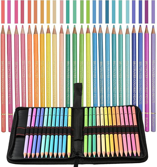 Pastel Pencils,Oil Based Wooden Macaron Colored Pencil Set for Adults Coloring Books Drawing Sketching Art Supplies