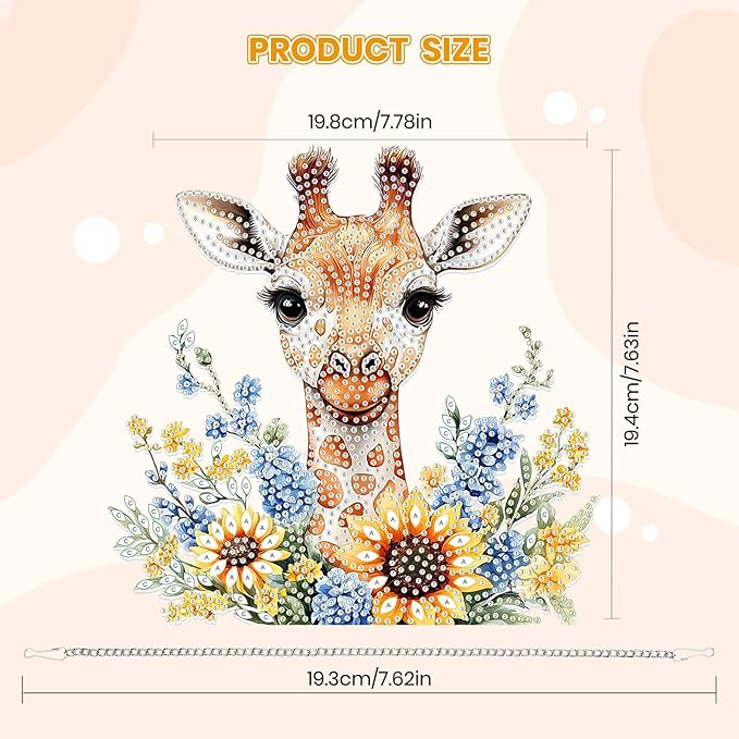 MOGTAA Deer Diamond Art Hanging Pendant Kits, 5D Special Shape Diamond Art Kits for Adults, Crystal Rhinestones Sunflowers Diamond Painting Gem Art for Home Garden Wall Decor