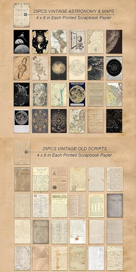 150 Sheets of Scrapbook Paper, Aesthetic Vintage Scrapbooking Supplies Pack, Ephemera for Junk Journal, Cute Notebook Stationary Journal kit, Wall Collage Kit, Vintage Decor