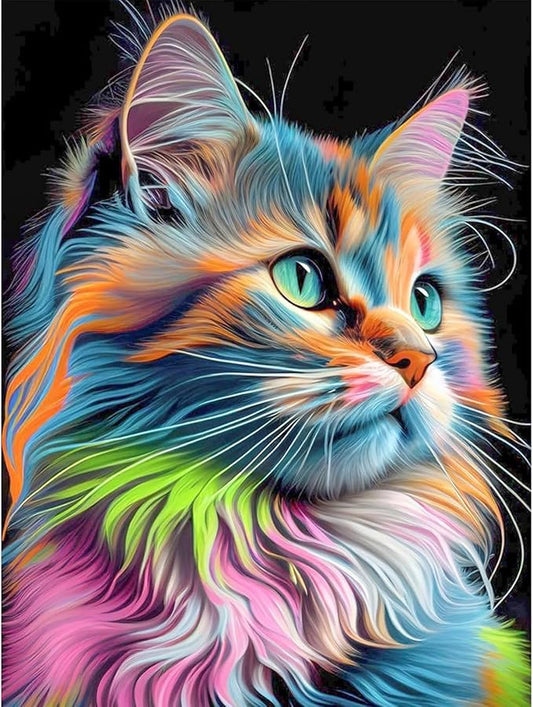 ijbnhd Cat Diamond Art Kits for Adults, Cute Cat Diamond Painting Kits for Adults Round Full Drill Crystal Craft Kits for Home Wall Decor Gifts 12X16in