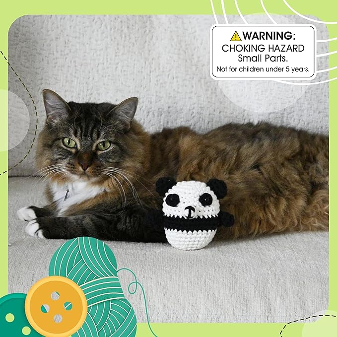 Panda Crochet Kit for Beginners & Adults | DIY Yarn Project for Couples, Teens & Animal Lovers | Complete Kit w/ Hook, Pattern, Step-by-Step Video & Written Guides | Fun Creative Gift (Ages 15+)