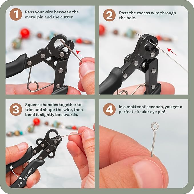 The Beadsmith Original Left-Handed One Step Looper – Create and Trim Consistent 1.5 mm Loops for Jewelry Making, Use With 24-18g Craft Wire (Patented)