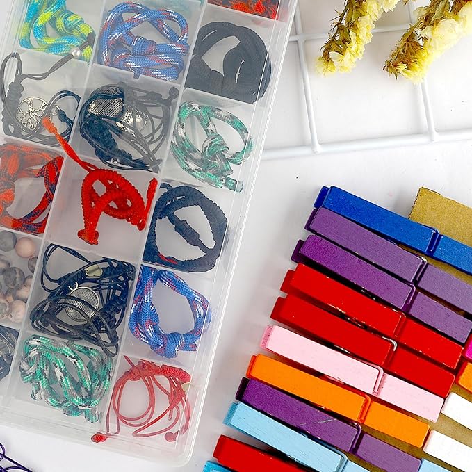 OALCQ 36 Grids 2 Pcs Bead Organizer and Storage Tackle Box for Rock Collection, Washi Tape, Small Items - Plastic Container