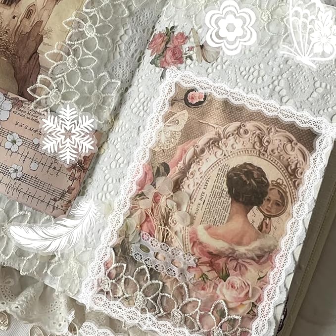 130 PCS Scrapbook Stickers - Vintage Style Transparent Waterproof Vision Board Supplies Embellishments for Journaling, Wedding Photo Album, Scrapbooking Supplies & Prayer Board Supplies