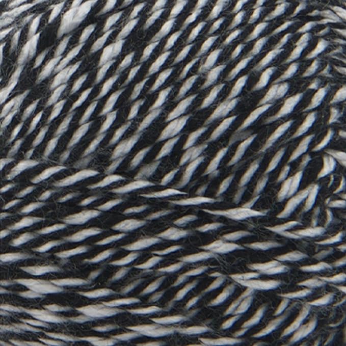 Lion Brand Yarn Basic Stitch Anti-Pilling Yarn for Crocheting, Knitting, and Crafts, Black/White, 3 Pack