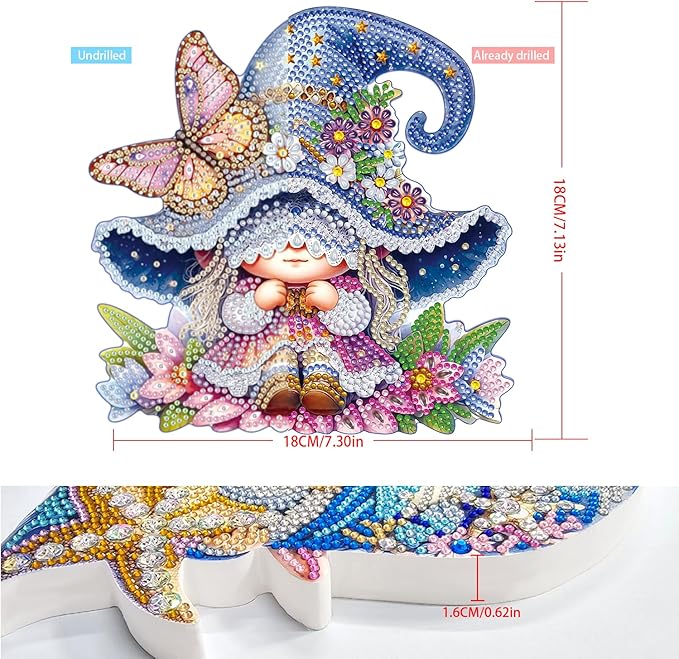 DIY Special 5D Diamond Art Painting Kit Magical Girl Desktop Stereoscopic Ornament, Crystal Diamonds, Suitable for beginners,Colorful box packaging,Tabletop Ornament,Gifts for the family and Friends