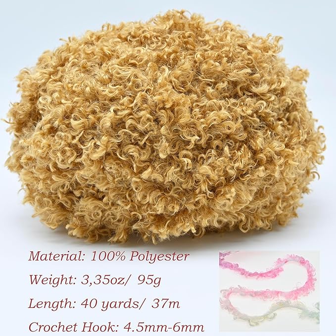 (32 Colors Available) Yusarinl Teddy Bear Yarn,Fuzzy Yarn for Crochet Polyester Plush Fur for Crafts Fluffy Fuzzy for Knitting(3.35 oz, 40 yds)-Puppy