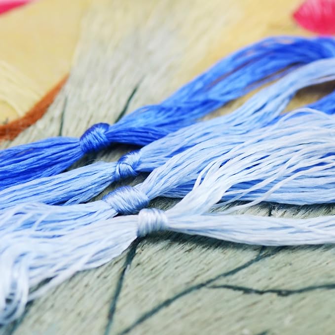 4 Skeins Mulberry Silk Floss Embroidery Thread Floss-Cross Stitch Threads China Silk Woven Jewelry Threads DIY Sewing Kits (22)