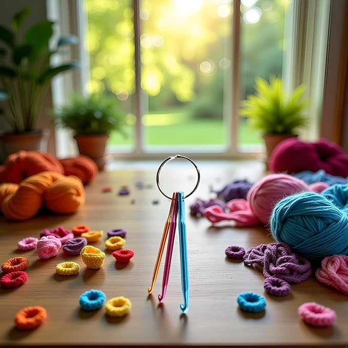 3Pcs/Set Single Head Crochet Hook Portable Travel Keychain Metal Crochet Sweater Needle Short Crochet Tool Knitting Tool