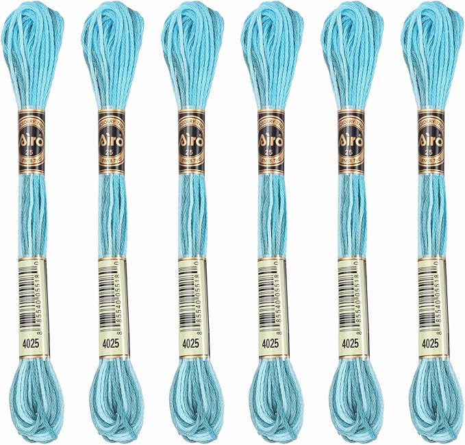 PATIKIL 6 Skeins Embroidery Floss, Polyester Embroidery Threads Bracelets String for Cross-Stitch Hand Embroidery, Deep Blue