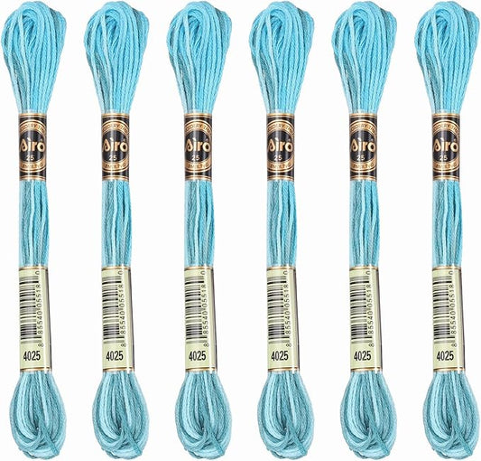 PATIKIL 6 Skeins Embroidery Floss, Polyester Embroidery Threads Bracelets String for Cross-Stitch Hand Embroidery, Deep Blue