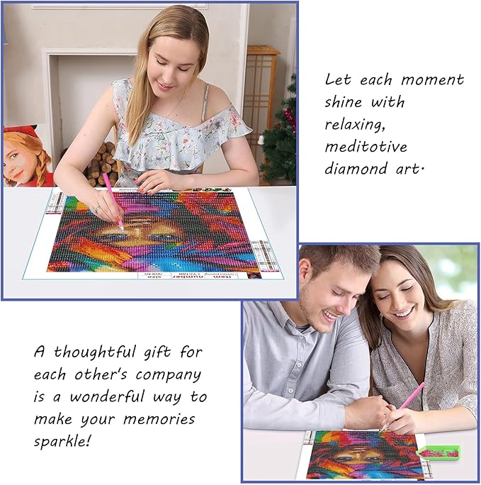 SKRYUIE 5D Diamond Painting Kits African Women - DIY Diamond Art Kits for Adults African Americans, Full Round Drill - Crystal Embroidery Cross Stitch - Craft for Wall & Office Decor - 12x16 Inch e1