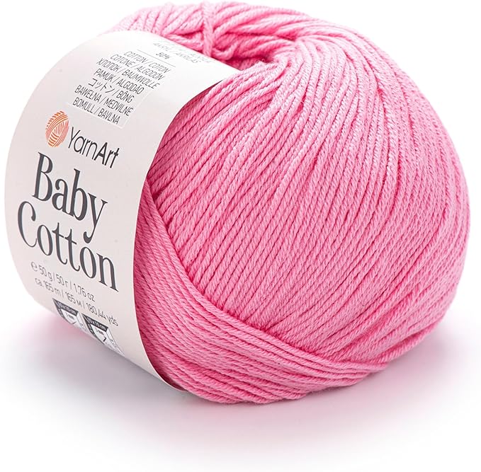 YarnArt Baby Cotton Yarn - Soft Knitting Yarn for Baby & Summer, 50% Cotton 50% Acrylic, 1.76 Oz, 180.44 Yds, Ideal for Amigurumi & Crochet Projects (1, 414)