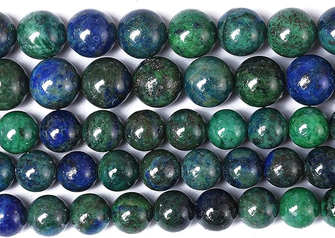 8mm 45pcs Natural Gemstone Beads Lapis Lazuli Chrysocolla Phoenix Stone Round Loose Beads for Jewelry Making DIY Bracelet Necklace
