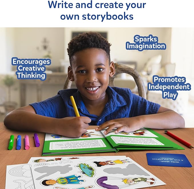 Skillmatics Storybook Art Kit - Create Adventure Stories, DIY Craft & Writing Kit with 300+ Stickers, Scrapbooking & Journal Activity, Easter Gifts for Kids Ages 5, 6, 7, 8, 9, 10