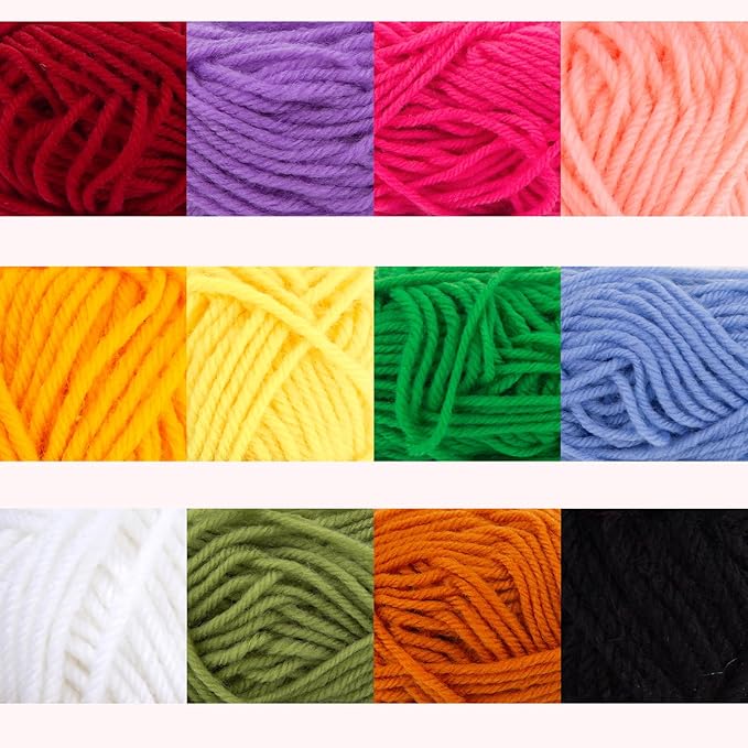 vgoodall 20pcs pom pom maker craft kit, for winter hat & scarf, with 12 colorful yarns, 4 size knitting makers, diy christmas gifts for kids & adults beginners