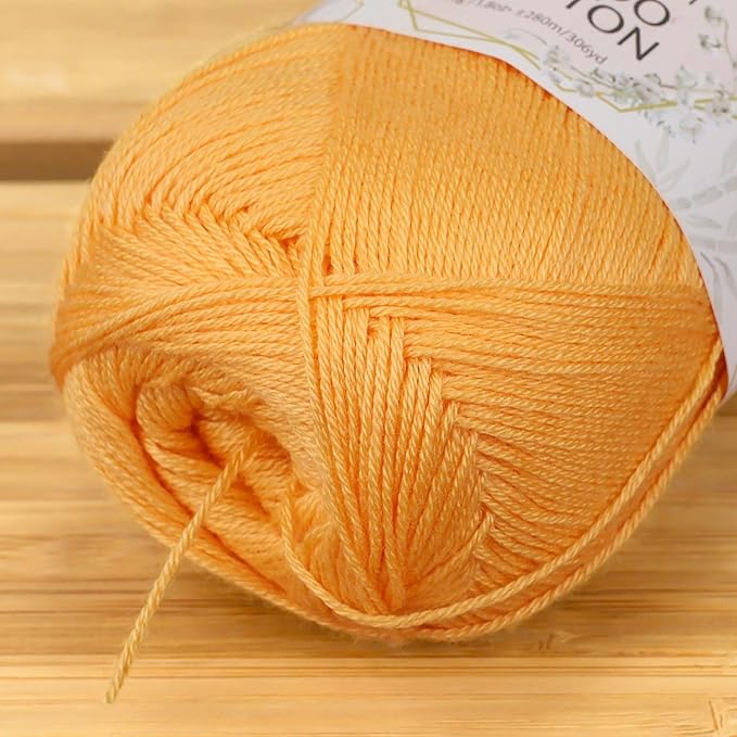 JubileeYarn Baby Soft Bamboo Cotton Yarn - 100g/Ball - Summer Sun - 4 Skeins