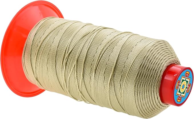 Mandala Crafts Size 346 210D T350 Bonded Nylon Thread - Beige 415 YDs Tex 350 Heavy Duty Sewing Threads for Leather, Jeans, Weaving, Outdoor Marine Upholstery