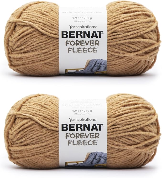 Bernat Forever Fleece Bergamot Yarn - 2 Pack of 280g/9.9oz - Polyester - 6 Super Bulky - 194 Yards - Knitting/Crochet