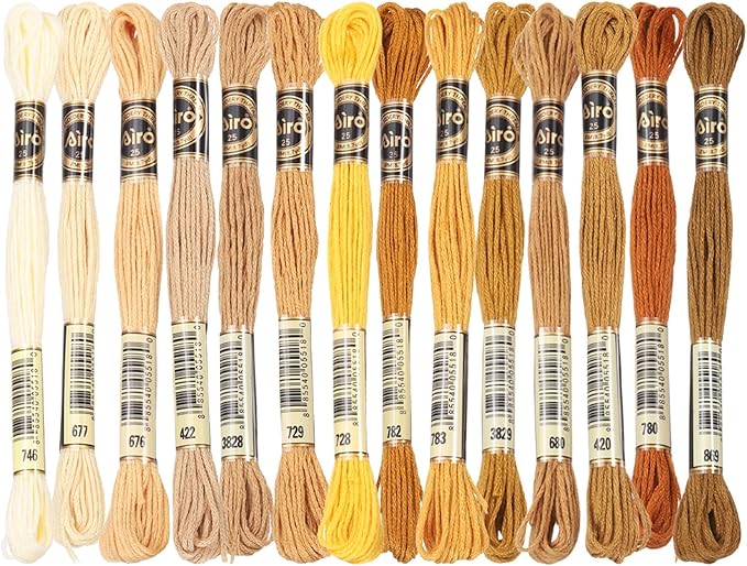 PATIKIL 14 Skeins Embroidery Floss, Polyester Embroidery Threads Bracelets String for Cross-Stitch Hand Embroidery, Multicolored Orange