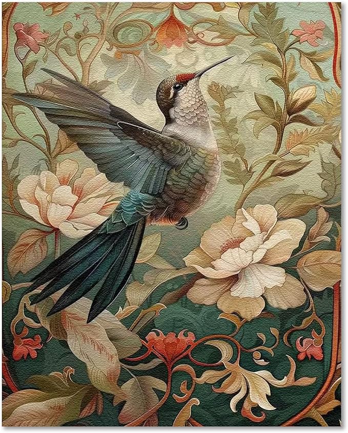 HMZephitiquc Hummingbird Paint by Number, Hummingbird Paint by Numbers Kit for Adults, Painting by Numbers for Adults, Acrylic Oil DIY Crafts for Gift Home Decor 16x20 in