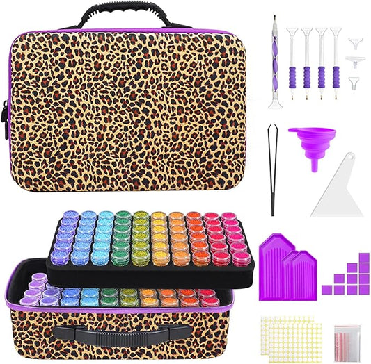 ZORETCO Diamond Painting Storage Containers,120 Slots Diamond Painting Accessories Kits with Tools for Diamond Art Craft Jewelry Beads Organizer