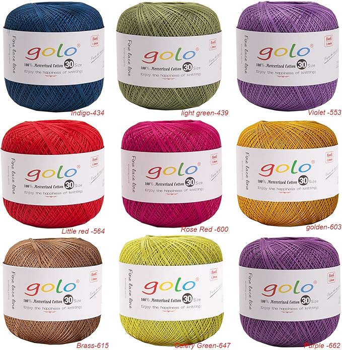 golo Crochet Thread Size 30 Yarn for Hand Knitting Golden Yanr 603