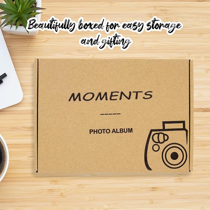 Kid Scrapbook Photo Album Hard Cover DIY Photo Album for Kids Instant Camera Print Paper with DIY Accessories (Black)