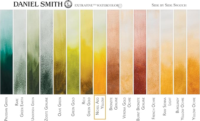 Daniel Smith Extra Fine Watercolor Paint, 5ml Tube, Nickel AZO Yellow, 284610061, 0.17 Fl Oz (Pack of 1)