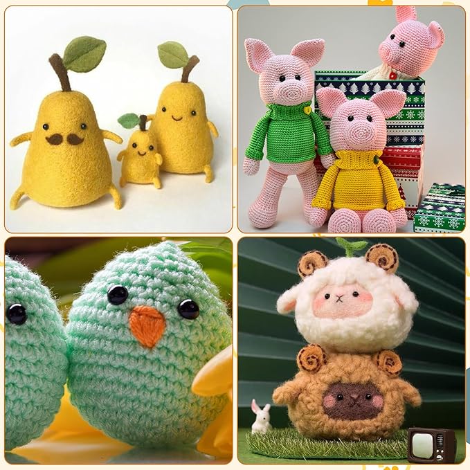 320Pcs 12mm Safety Eyes for Crocheting Amigurumi Craft Doll Eyes for Crochet Animals with Washers, Stuffed Animal Eyes for Plush Toy Bear Doll Making Supplies