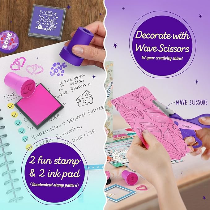 laoese 2-pack diy journal kit for girls -christmas birthday gifts for girls 8 9 10 11 12 13 14 years old - arts & crafts for teens trendy stuff - scrapbook & diary supplies toys set