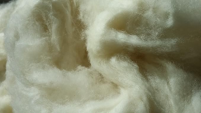 iMongol Carded Lambs Wool Stuffing Batting for Needle Felting, Knitted Crafts, Bright Creations, Pillow Filler, Stuffed Animals, Cushions,Super Clean Fine, Natural White(3.6oz / 100grams)