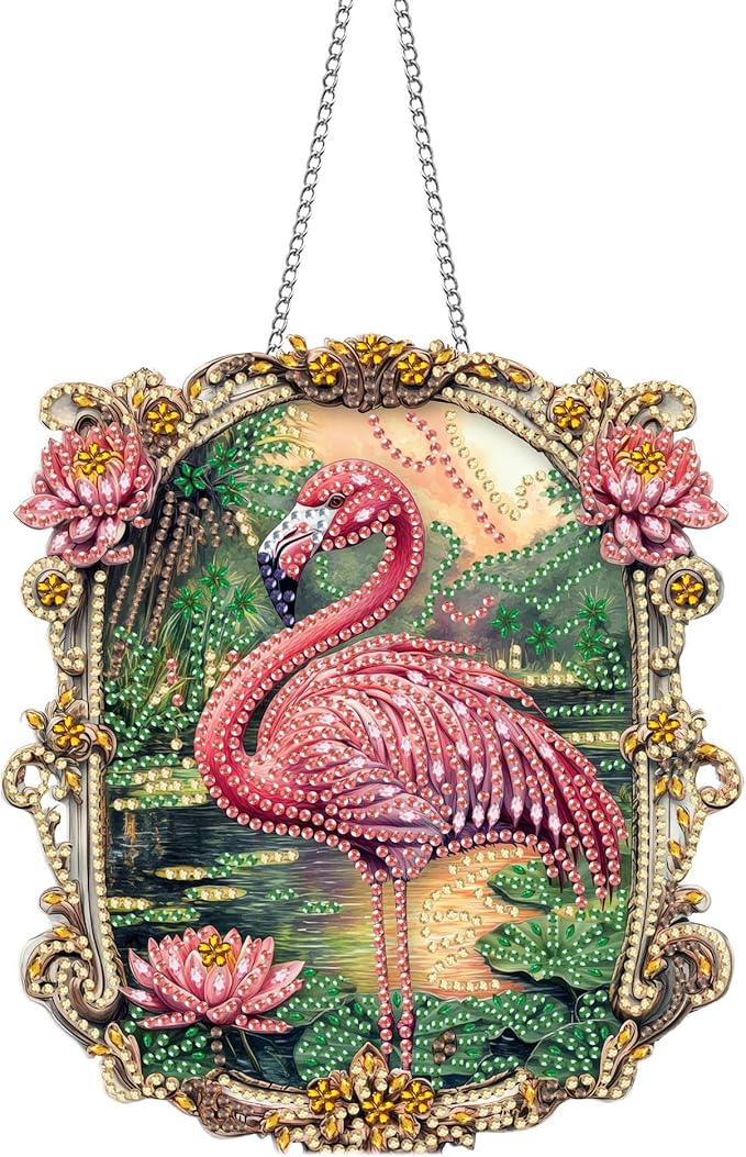 Pavemlo Hanging Diamond Art Kits for Adults Bird – 8x8 Inch Double-Sided Acrylic Board DIY Crystal Diamond Suncatcher Pendant, Sparkling Home Wall or Window Decoration Handmade Gift