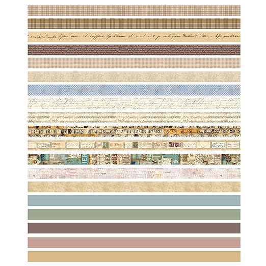 YUBX Vintage Washi Tape Set 20 Rolls Skinny Retro Decorative Antique Patterns Masking Tapes for Arts, DIY Crafts, Journals, Planners, Scrapbook, Wrapping (Vintage)