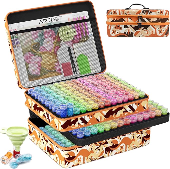 ARTDOT 420 Slots Storage Container for Diamond Art Kits for Adults,Portable Bead Storage Boxes for Diamond Painting Accessories and Tools