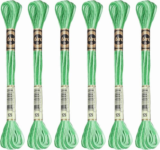 PATIKIL 6 Skeins Embroidery Floss, Polyester Embroidery Threads Bracelets String for Cross-Stitch Hand Embroidery, Light Green