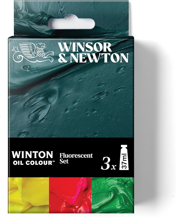 Winsor & Newton Winton Oil Color Paint Set, Fluorescent, 3 x 37ml Tubes