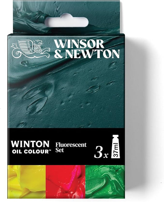Winsor & Newton Winton Oil Color Paint Set, Fluorescent, 3 x 37ml Tubes
