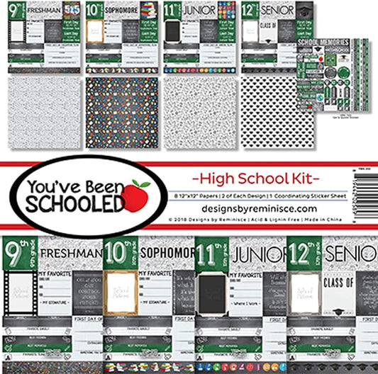 Reminisce (REMBC) High School Scrapbook Collection Kit, Multicolor, 12x12 inches