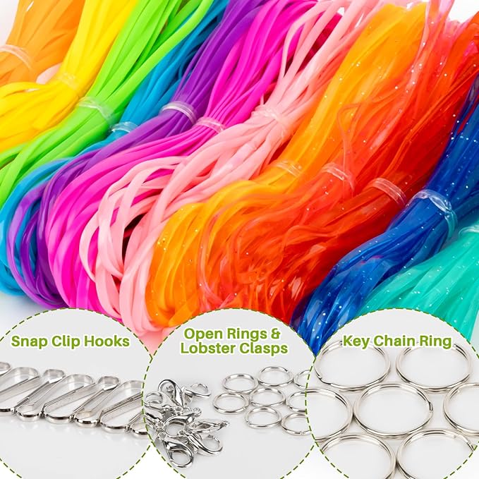 Plastic Lanyard String Kit - Lanyard Making Kit,Plastic String Lacing Cord for Bracelet Making,Making Weaving for Keychain Crafts, Strings Lacing Cord Bracelet 12 Colors