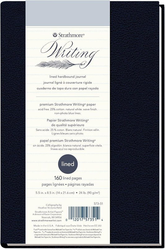 Strathmore 500 Series Hardbound Art Writing Journal (573-51), 5.5"x8.5" Lined, 80 Sheets
