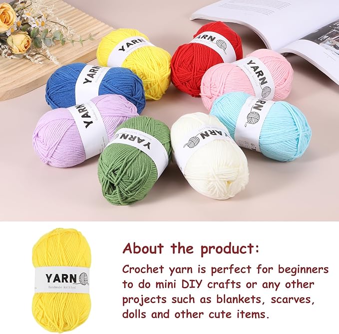 3Pcs Lemon Yellow Acrylic Yarn 400 Yard 4 Ply Soft Crochet Yarns Sport Weight Yarn,[for DIY Crocheting Knitting Craft Blankets Hats]-150g
