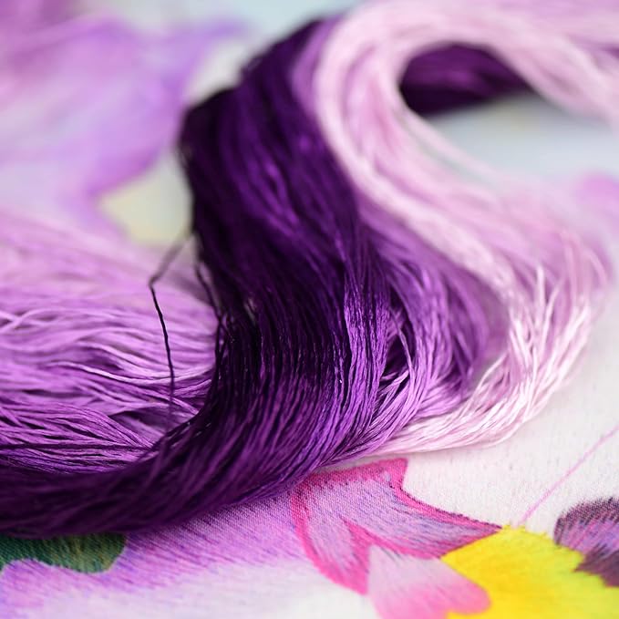 4 Skeins Mulberry Silk Floss Embroidery Thread Floss-Cross Stitch Threads China Silk Woven Jewelry Threads DIY Sewing Kits (14)