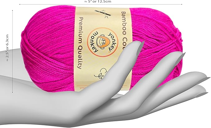 10-Pack of Yonkey Monkey 500 Grams Yarn - 70% Rayon derived from Bamboo, 30% Cotton - Light Rose 9021