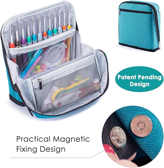 Crochet Hook Case - Stand Up Organizer - Unique Design - Holder for Knitting & Crochet Supplies
