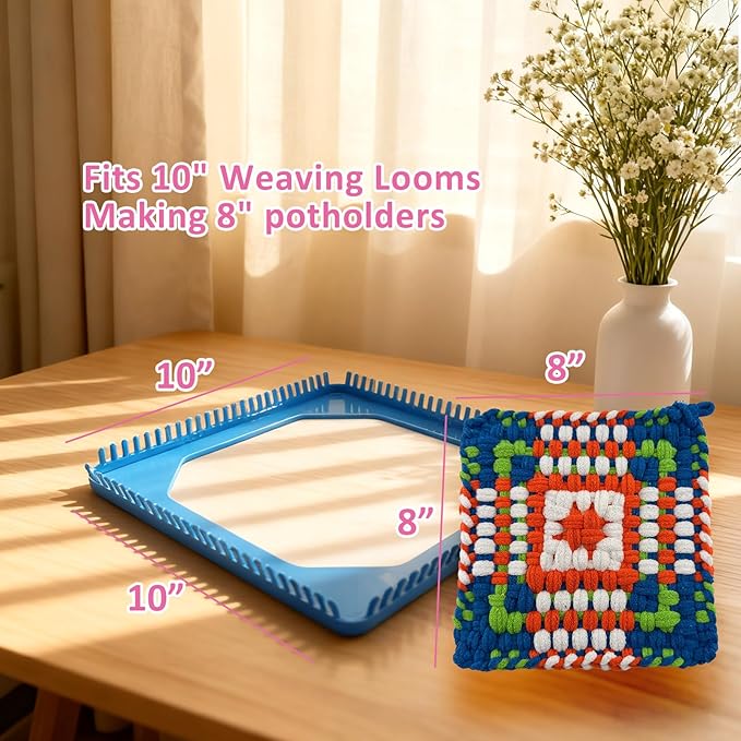 OYACH 10inch Weaving Cotton Loops Pack,230pcs 4 Cotton Potholders Weaving Loom Refill Loops,Yarn Pot Holder Replenish Loop Bands Kits for Kids Adults DIY Arts Crafts- White (Loom not Included)