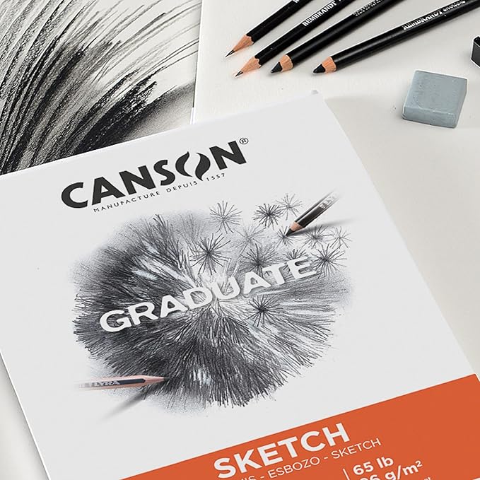 Canson Graduate Sketch Pad, Foldover, 11x14 inch, 40 Sheets | Artist Paper for Adults and Students - Drawing, Sketching and Art Journaling