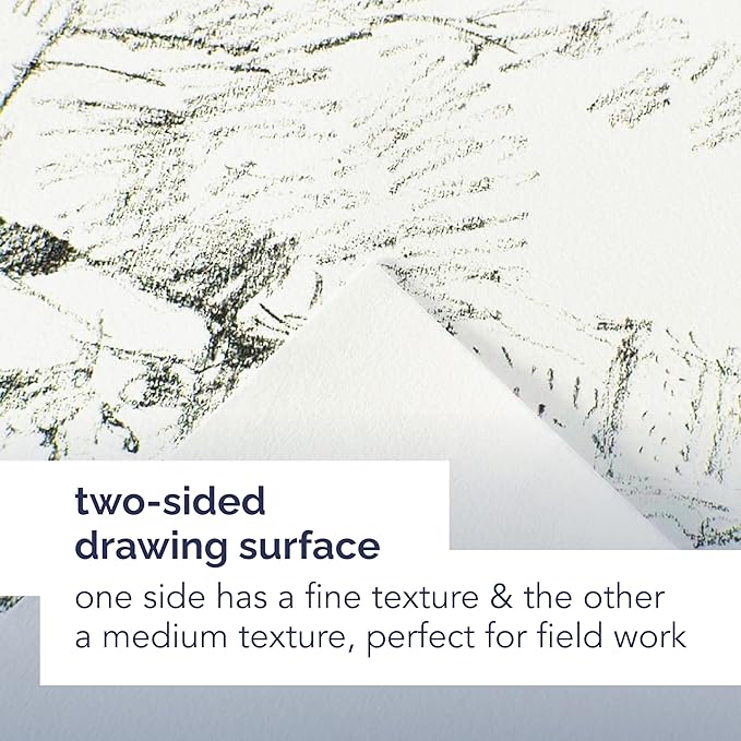 Canson Artist Series Field Drawing Book, Side Wire Bound, 9x12 inches, 60 Sheets - Professional Art Paper for Marker, Pen, Ink, Pencil