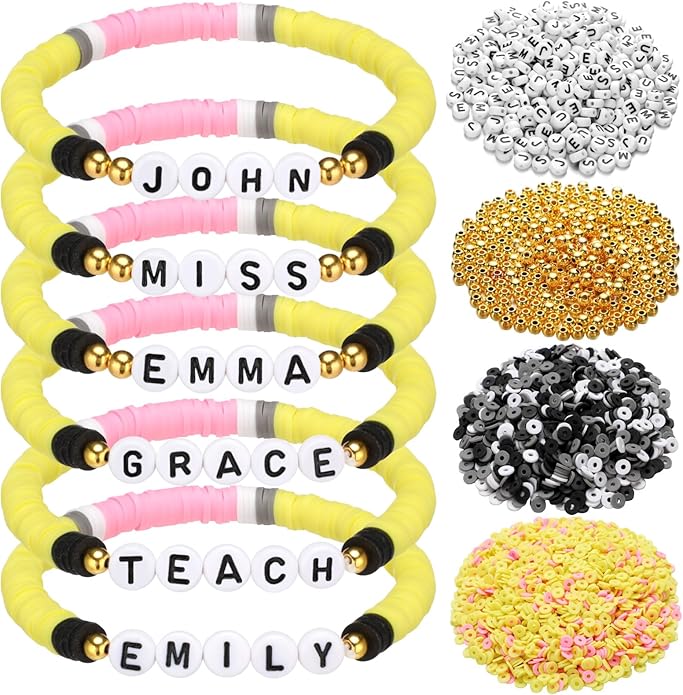 Teacher Appreciation Gift DIY Bracelet Making Kit Teacher Gifts Boho Style Bracelet Beaded Bulk Stretch Jewelry for Thank You Women Friend Party Birthday