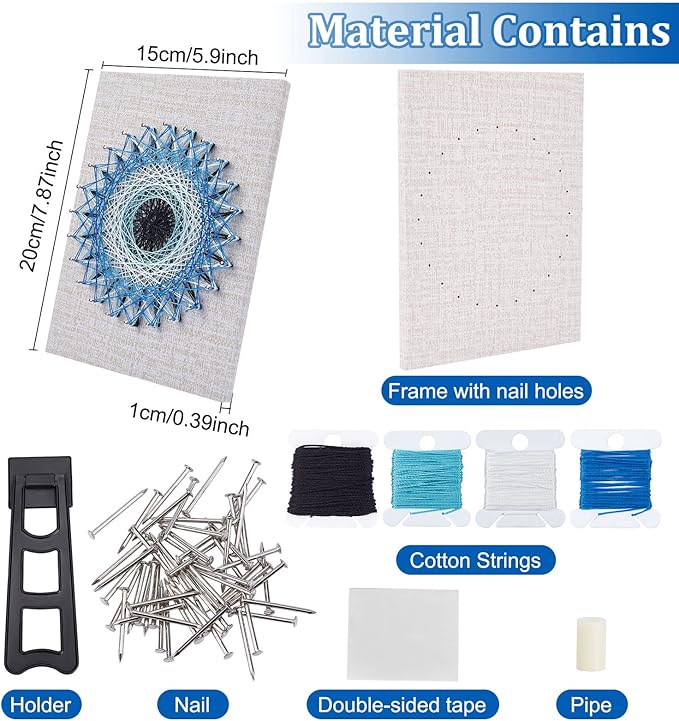 WEBEEDY DIY 3D String Art Kit for Adults Beginners, Evil Eye Craft Kit, Include All Necessary Accessories and Frame, Christmas Home Wall Decorations Unique Gift